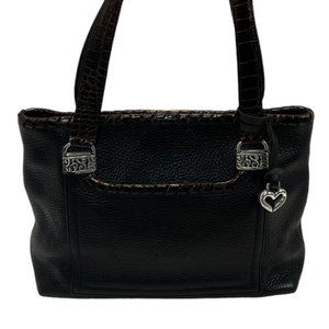 Brighton Black Pebble Leather Handbag Tote